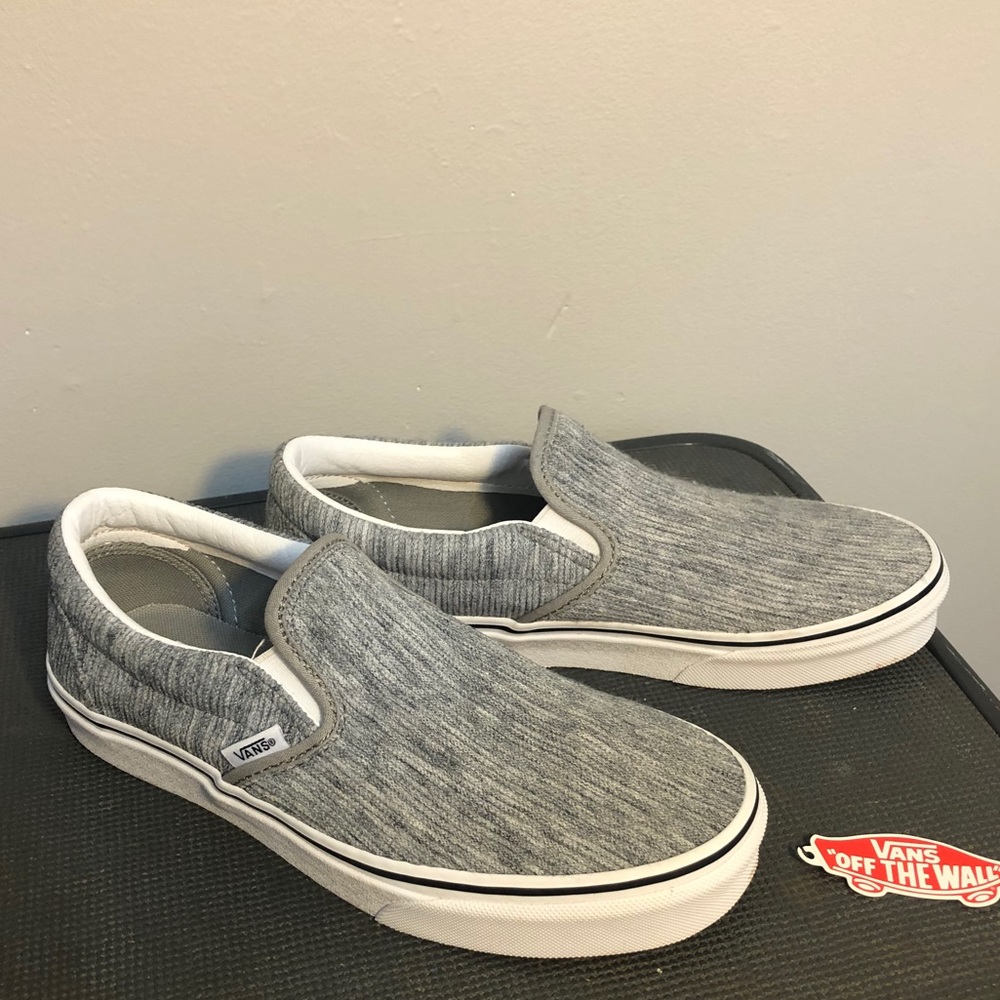 Gray Corduroy Vans Classic Slip Ons